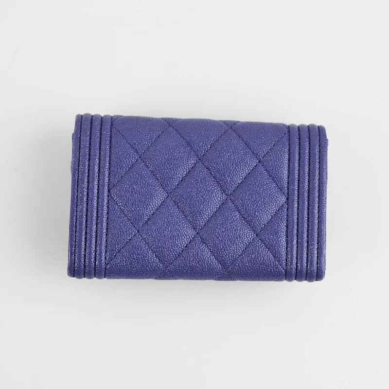 Chanel Quilted Leather Shoulder Bag for FashionistasChanel Boy Flap Wallet Purple