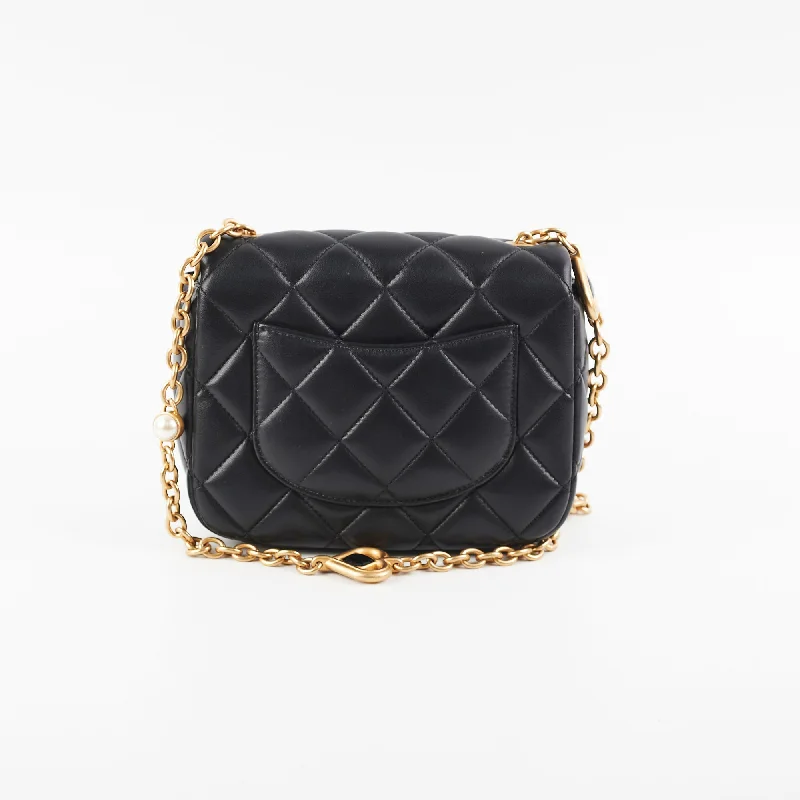 Chanel Limited Edition Handbag for CollectorsChanel 23P Mini Square Bag Lambskin Black (Microchip)