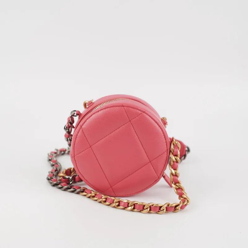 Chanel bags available in bold colors and patternsChanel 19 Lambskin Round Pink