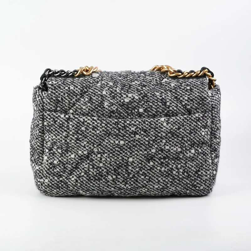 Chanel bags for a polished and professional appearanceChanel 19 Tweed Medium/Large Flap Bag Grey/Black