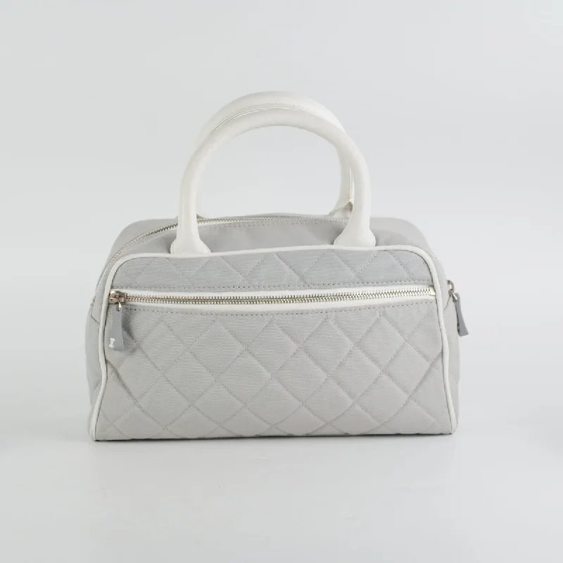 Chanel Handbag with Adjustable Strap for ComfortChanel Bowling Bag Grey