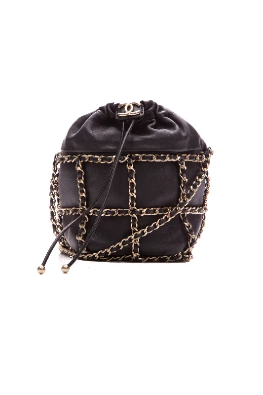 Chanel bags with iconic stitching detailsChain Cage Bucket Bag