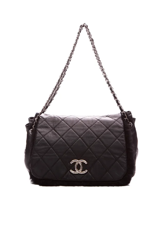 Chanel bags with iconic stitching detailsQuilted Fur Flap Bag