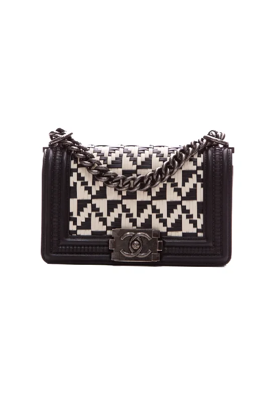 Chanel bags in luxury boutiques worldwideWoven Small Boy Bag