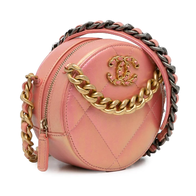 Chanel bags with adjustable chain strapsChanel 19 Round Lambskin Clutch With Chain (62C0pv)