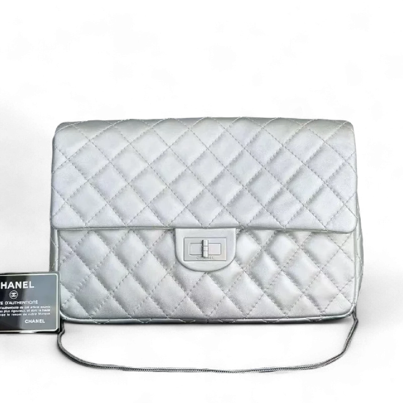 Chanel Vintage Inspired Handbag for Retro LoversChanel 2.55 Flap - Metallic Silver Quilted Lambskin Reissue Ruthenium Silver Hardware Series 12