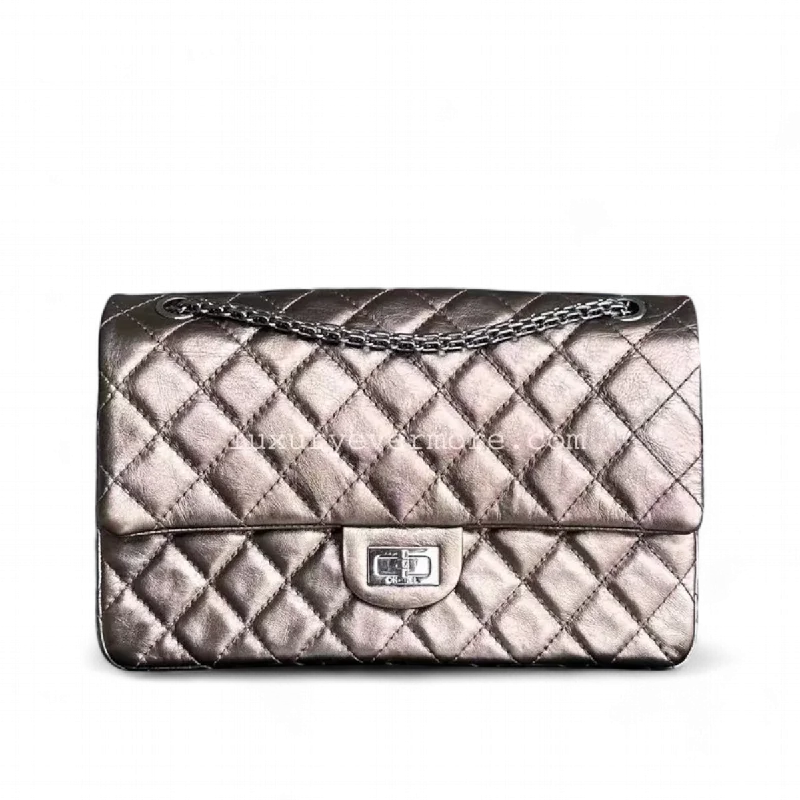 Chanel bags for women who appreciate fine craftsmanshipChanel 2.55 Reissue 226 28CM Quilted Calfskin Metallic Bronze Silver Hardware Series 12