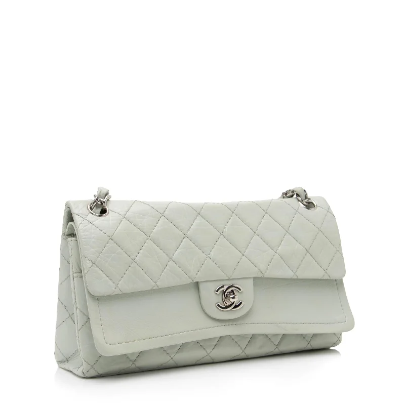 Chanel All - Match Handbag for Versatile StylingChanel Aged Calfskin Long Medium Double Flap Bag (23512)