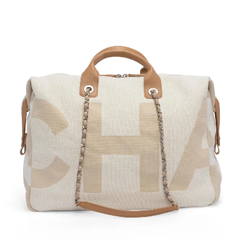 Chanel bags for those who value investment piecesChanel Beige Canvas Maxi Bowling Tote