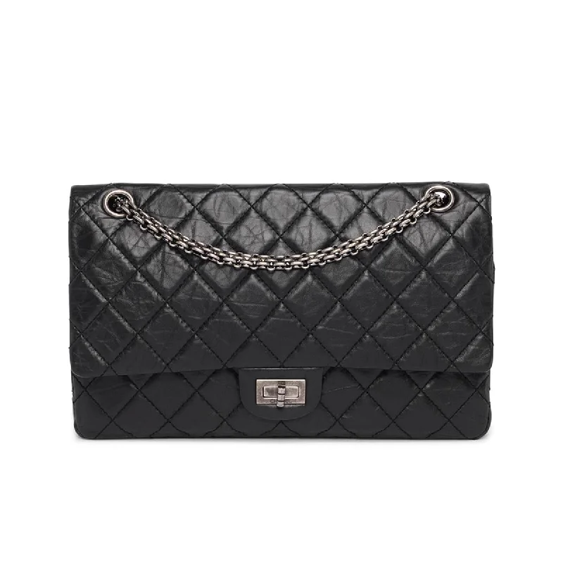 Chanel bags with gold, silver, and pearl accentsChanel Black Aged Calfskin 2.55 Reissue 226 Flap Bag