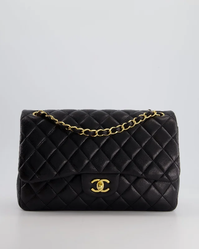 Chanel bags with exclusive seasonal designs and materialsChanel Black Jumbo Classic Double Flap Bag in Lambskin Leather with Gold Hardware