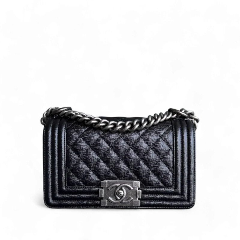 Chanel bags sale 2025Chanel Boy Small - Caviar Quilted 20CM Black Ruthenium Silver Hardware Series 27