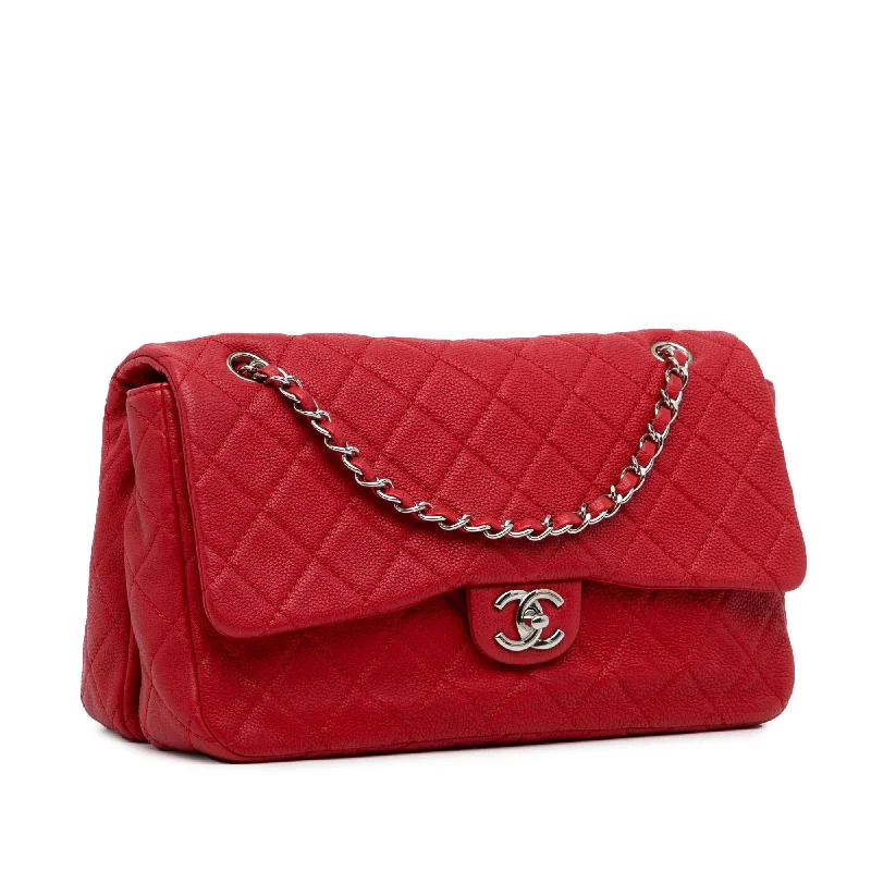 Chanel bags with the perfect balance of luxury and functionalityChanel Caviar Double Compartment CC Chain Flap (BhsLJG)