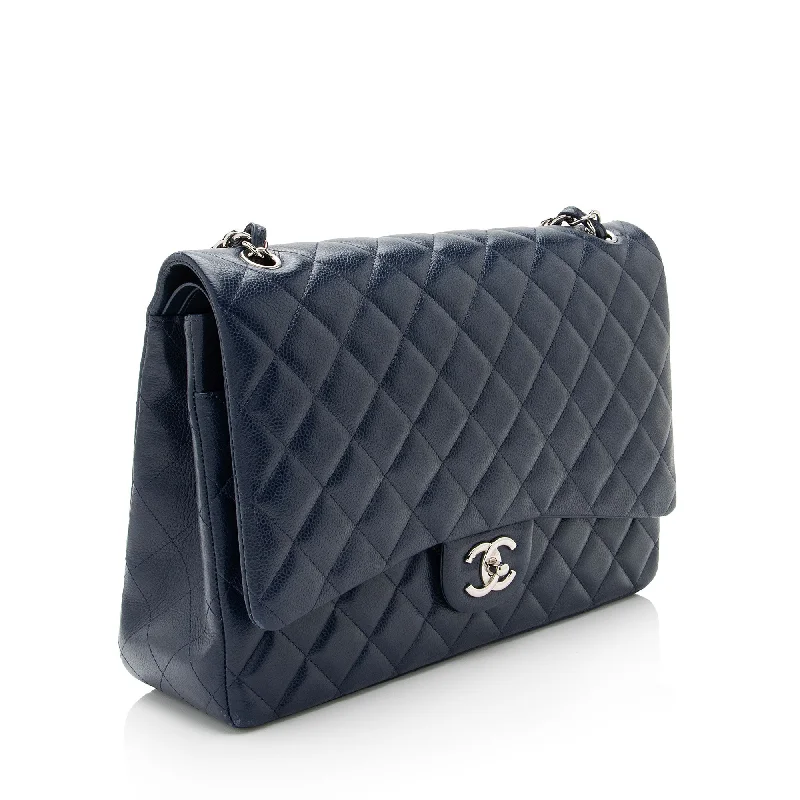 Chanel All - Match Handbag for Versatile StylingChanel Caviar Leather Classic Maxi Double Flap Bag (U7Rzaz)