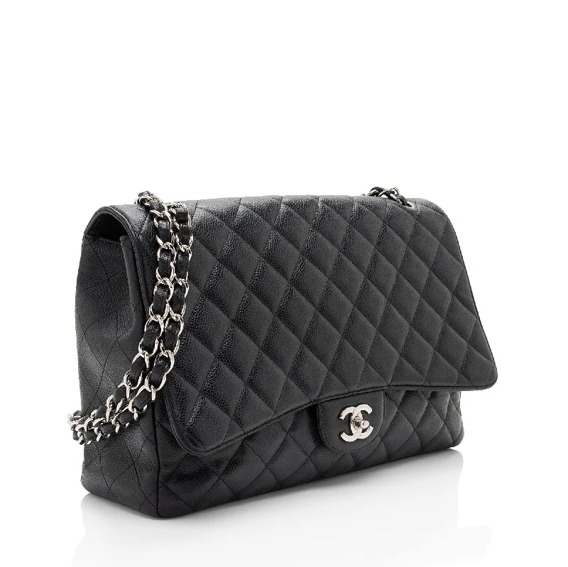 Chanel bags as wedding day accessoriesChanel Caviar Leather Classic Maxi Single Flap Bag (tdUQSa)