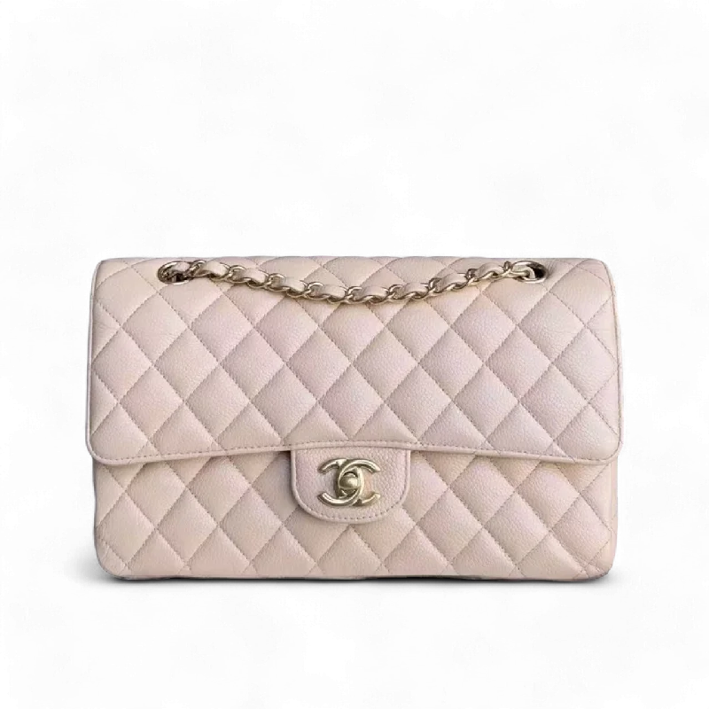 Chanel bags in luxury boutiques worldwideChanel Classic Flap Medium - Caviar 25CM Quilted Beige Gold Hardware Series 23