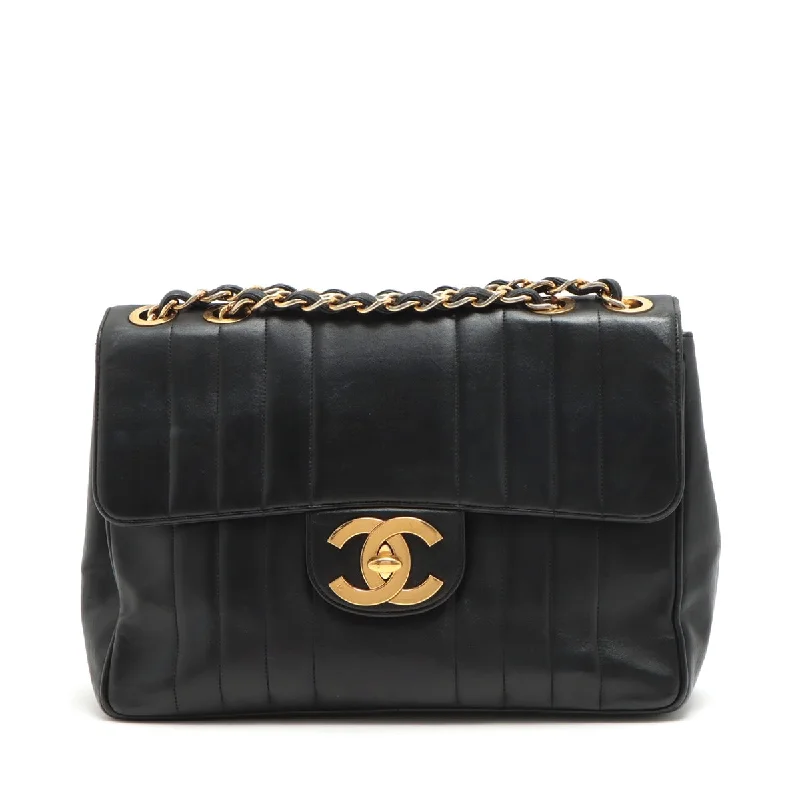 Chanel classicChanel Deca Mademoiselle  Single Flap Double Chain Bag Black Gold  1st