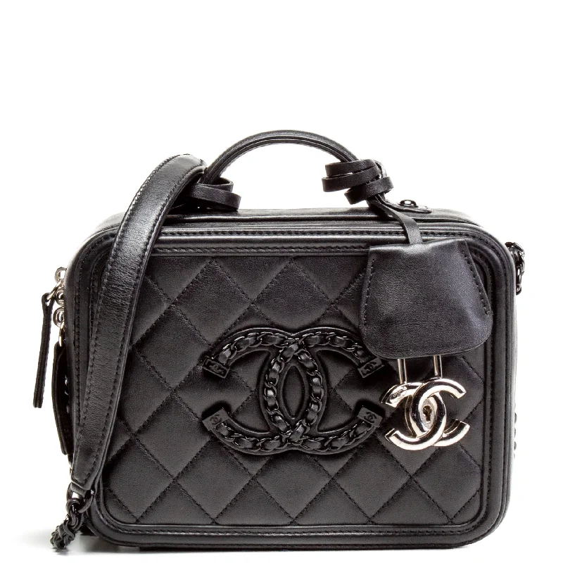 Chanel Colorful Handbag for Spring OutfitsCHANEL Incognito CC Filigree Vanity Shoulder Bag - So Black