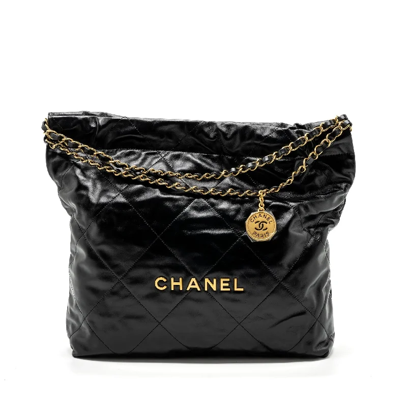 Chanel Small Crossbody Bag for TravelChanel medium 22 bag shiny calfskin black GHW (Microchip)