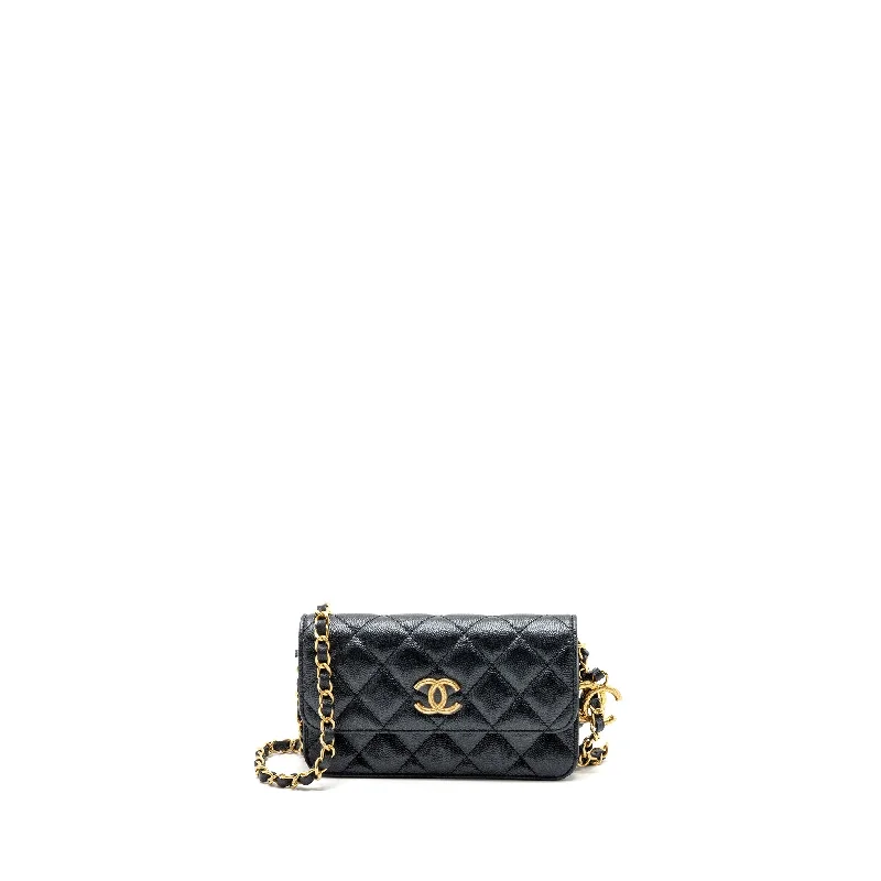 Chanel Black Handbag for Business MeetingsChanel Mini Flap Bag With Adjustable Chains Caviar Black GHW(microchip)