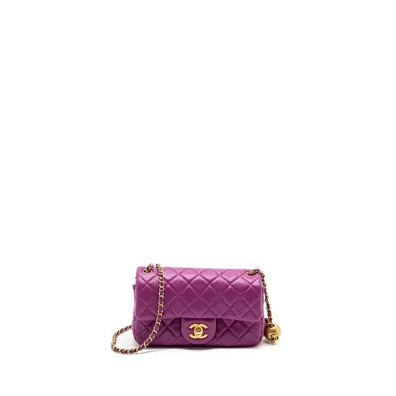 Chanel leather bags for everydChanel pearl crush mini rectangular flap bag lambskin purple GHW