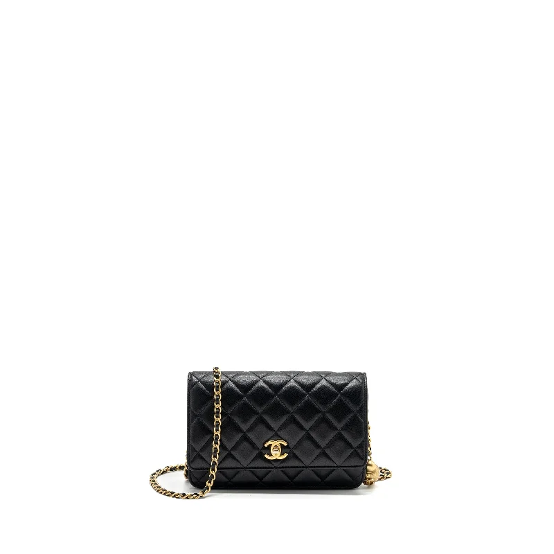 Chanel All - Match Handbag for Versatile StylingChanel Pearl Crush Wallet On Chain Lambskin Black GHW(Microchip)