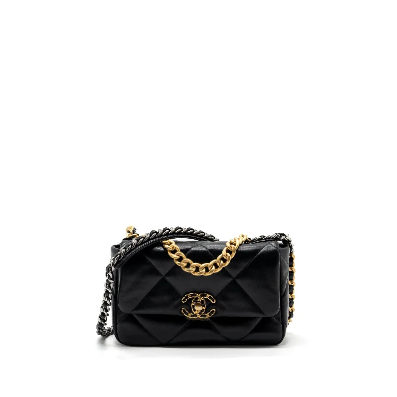 Chanel Chain Strap Handbag for Everyday UseChanel Small 19 Bag Lambskin Black Multicolour Hardware (Microchip)