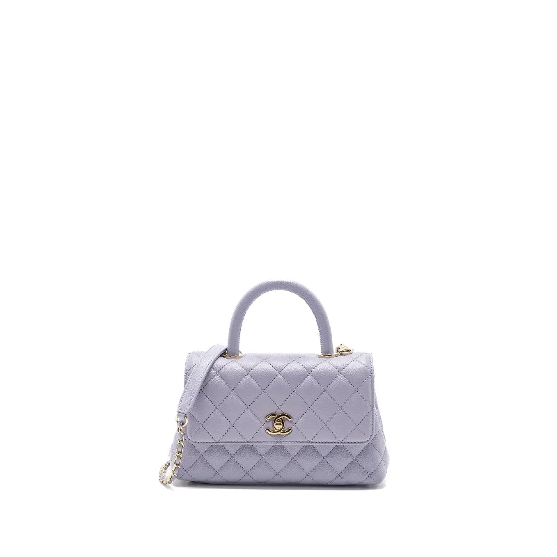 Chanel All - Match Handbag for Versatile StylingChanel Small Coco Handle Caviar Light Purple LGHW (Microchip)