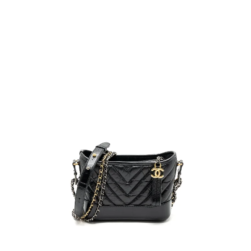 Chanel bags with exclusive seasonal designs and materialsChanel Small Gabrielle Hobo Bag Chevron Aged Calfskin Black Multicolour Hardware