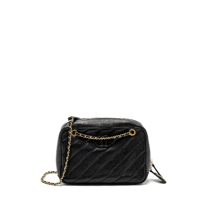 Chanel bags with exclusive seasonal releasesChanel zipper camera chain bag lambskin black GHW