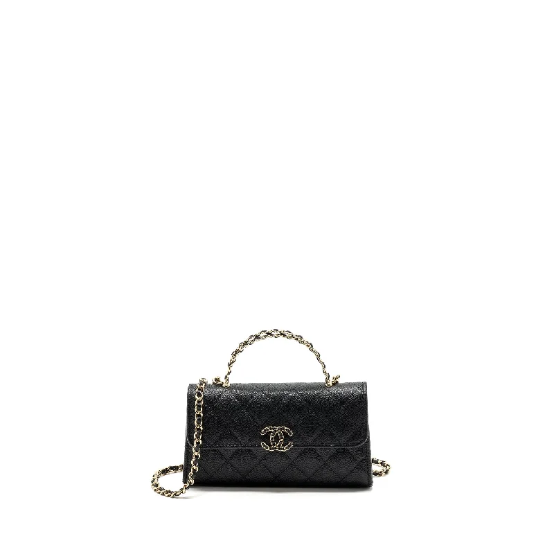 Chanel All - Match Handbag for Versatile StylingChanel 23P Top Handle Mini Flap Bag Caviar Black LGHW (Microchip)