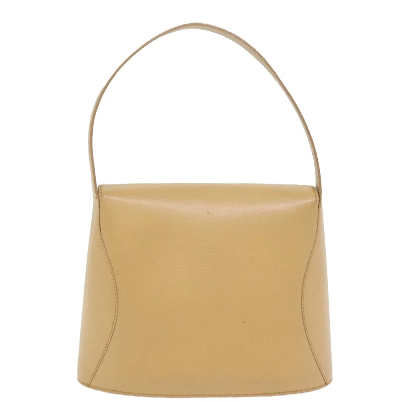 Christian Dior bags with a side - pocket for holding a water bottleCHRISTIAN DIOR Hand Bag Leather Beige Auth 77004