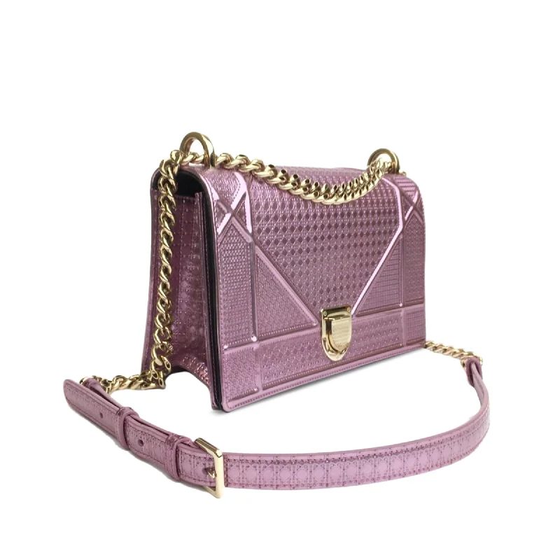 Trendsetting Christian Dior crossbody bags with a colorful strapDior Medium Metallic Patent Microcannage Diorama (7Dt5Sh)