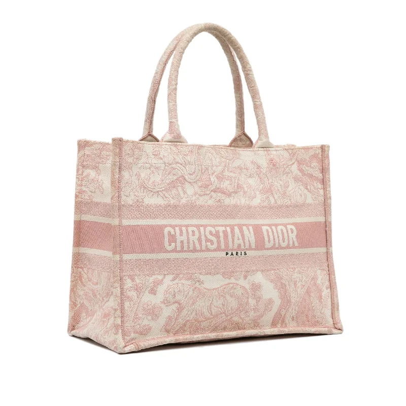 Christian Dior handbags with a snap - button closure and a decorative buckleDior Medium Toile de Jouy Book Tote (FknGrD)